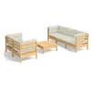 Image de Salon de jardin modulable bois massif beige 6 pieces x 63.5 x 62.5 6 personnes