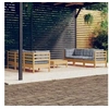 Image de Bois de Pin Salon de Jardin 7 pcs avec Coussins Mobilier de Patio Meubles d'Extérieur Mobilier de Jardin Meubles de 3096117