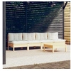 Image de Bois de Pin Massif Salon de Jardin 5 pcs avec Coussins Mobilier de Patio Meubles d'Extérieur Mobilier de Jardin 3096130