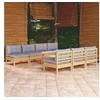 Image de Salon de jardin modulable bois gris 8 pieces x 63.5 x 62.5 8 personnes