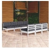 Image de Salon de jardin modulable bois gris 8 pieces x 63.5 x 62.5 8 personnes