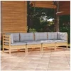 Image de Bois de Pin Massif Salon de Jardin 4 pcs avec Coussins Mobilier de Patio Meubles d'Extérieur Mobilier de Jardin 3096147