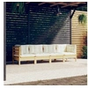 Image de Bois de Pin Massif Salon de Jardin 4 pcs avec Coussins Mobilier de Patio Meubles d'Extérieur Mobilier de Jardin 3096148