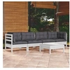 Image de Bois de Pin Massif Salon de Jardin 5 pcs avec Coussins Mobilier de Patio Meubles d'Extérieur Mobilier de Jardin 3096155