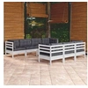 Image de Salon de jardin bois gris 8 pieces x 63.5 x 62.5 8 personnes