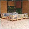 Image de 9 pieces salon de jardin modulable gris bois x 63.5 x 62.5 9 personnes