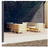 Image de Salon de jardin modulable bois massif beige 9 pieces x 63.5 x 62.5 9 personnes