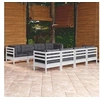 Image de Salon de jardin modulable Bois massif gris 9 pieces x 63.5 x 62.5 9 personnes