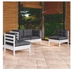 Image de Bois de Pin Massif Salon de Jardin 4 pcs avec Coussins Mobilier de Patio Meubles d'Extérieur Mobilier de Jardin 3096173