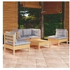 Image de Bois de Pin Massif Salon de Jardin 5 pcs avec Coussins Mobilier de Patio Meubles d'Extérieur Mobilier de Jardin 3096177