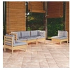 Image de Bois de Pin Massif Salon de Jardin 5 pcs avec Coussins Mobilier de Patio Meubles d'Extérieur Mobilier de Jardin 3096183