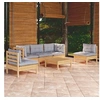 Image de Salon de jardin modulable bois gris 6 pieces 63.5 x 63.5 x 62.5 6 personnes