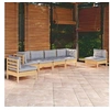 Image de Salon de jardin bois gris 6 pieces x 63.5 x 62.5 6 personnes