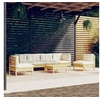 Image de Salon de jardin bois beige 7 pieces x 63.5 x 62.5 7 personnes