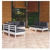 Image de Salon de jardin modulable Bois massif gris 6 pieces x 63.5 x 62.5 6 personnes