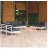 Image de Bois de Pin Massif Salon de Jardin 7 pcs avec Coussins Mobilier de Patio Meubles d'Extérieur Mobilier de Jardin 3096221
