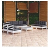 Image de Salon de jardin bois gris 8 pieces x 63.5 x 62.5 8 personnes
