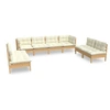 Image de Salon de jardin modulable bois massif beige 8 pieces x 63.5 x 62.5 8 personnes