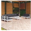 Image de Bois de Pin Massif Salon de Jardin 9 pcs avec Coussins Mobilier de Patio Meubles d'Extérieur Mobilier de Jardin 3096239