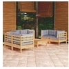 Image de Bois de Pin Massif Salon de Jardin 7 pcs avec Coussins Mobilier de Patio Meubles d'Extérieur Mobilier de Jardin 3096249