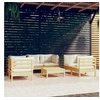Image de Salon de jardin modulable bois beige 7 pieces 63.5 x 63.5 x 28.5 7 personnes