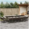 Image de Ensemble à Manger de Jardin avec Coussins 17 pcs, Table et Chaises à Dossier Rabattable, Meubles d'Extérieur Patio 3211605