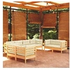 Image de Salon de jardin modulable bois massif beige 6 pieces 8 personnes