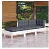 Image de Salon de jardin modulable gris 3 personnes bois x 63.5 x 62.5 cm 3 pieces