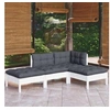 Image de Bois de Pin Massif Salon de Jardin 4 pcs avec Coussins Mobilier de Patio Meubles d'Extérieur Mobilier de Jardin 3096287