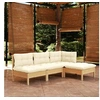 Image de Salon de jardin modulable beige 4 personnes bois x 63.5 x 62.5 cm 4 pieces