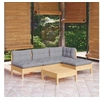 Image de Bois de Pin Massif Salon de Jardin 5 pcs avec Coussins Mobilier de Patio Meubles d'Extérieur Mobilier de Jardin 3096303