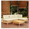 Image de Salon de jardin bois beige 5 pieces x 63.5 x 62.5 5 personnes