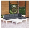 Image de Bois de Pin Massif Salon de Jardin 5 pcs avec Coussins Mobilier de Patio Meubles d'Extérieur Mobilier de Jardin 3096305