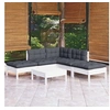 Image de Bois de Pin Massif Salon de Jardin 6 pcs avec Coussins Mobilier de Patio Meubles d'Extérieur Mobilier de Jardin 3096317