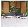 Image de Bois de Pin Massif Salon de Jardin 7 pcs avec Coussins Mobilier de Patio Meubles d'Extérieur Mobilier de Jardin 3096323