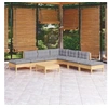 Image de Bois de Pin Massif Salon de Jardin 8 pcs avec Coussins Mobilier de Patio Meubles d'Extérieur Mobilier de Jardin 3096327