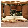 Image de Bois de Pin Massif Salon de Jardin 8 pcs avec Coussins Mobilier de Patio Meubles d'Extérieur Mobilier de Jardin 3096328