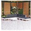 Image de Bois de Pin Massif Salon de Jardin 8 pcs avec Coussins Mobilier de Patio Meubles d'Extérieur Mobilier de Jardin 3096329