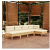 Image de Bois de Pin Massif Salon de Jardin 5 pcs avec Coussins Mobilier de Patio Meubles d'Extérieur Mobilier de Jardin 3096334