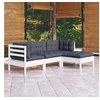Image de Bois de Pin Massif Salon de Jardin 4 pcs avec Coussins Mobilier de Patio Meubles d'Extérieur Mobilier de Jardin 3096347