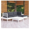 Image de Salon de jardin modulable bois gris 5 pieces 63.5 x 63.5 x 62.5 5 personnes