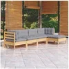 Image de Bois de Pin Massif Salon de Jardin 5 pcs avec Coussins Mobilier de Patio Meubles d'Extérieur Mobilier de Jardin 3096357