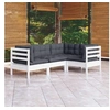 Image de Salon de jardin modulable bois gris 4 pieces 63.5 x 60 x 62.5 4 personnes