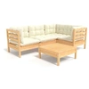 Image de Salon de jardin modulable bois massif beige 5 pieces x 63.5 x 62.5 5 personnes