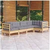 Image de Salon de jardin Bois gris 5 pieces x 63.5 x 62.5 5 personnes