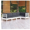 Image de Bois de Pin Massif Salon de Jardin 5 pcs avec Coussins Mobilier de Patio Meubles d'Extérieur Mobilier de Jardin 3096383