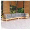 Image de Bois de Pin Massif Salon de Jardin 6 pcs avec Coussins Mobilier de Patio Meubles d'Extérieur Mobilier de Jardin 3096393