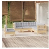 Image de Bois de Pin Massif Salon de Jardin 5 pcs avec Coussins Mobilier de Patio Meubles d'Extérieur Mobilier de Jardin 3096405