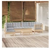 Image de Bois de Pin Massif Salon de Jardin 7 pcs avec Coussins Mobilier de Patio Meubles d'Extérieur Mobilier de Jardin 3096423