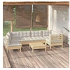 Image de Salon de jardin modulable 7 personnes bois 7 pieces x 63.5 x 28.5 cm beige
